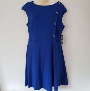 New York & Co Fit & Flare Midi Dress Large NWT